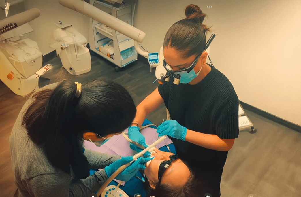 Dr. Sheena providing dental care